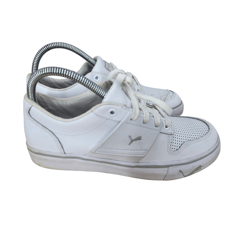 Puma El Ace 2 Sneakers Womens 6.5 White Leather Low Top Casual Athleisure Tennis